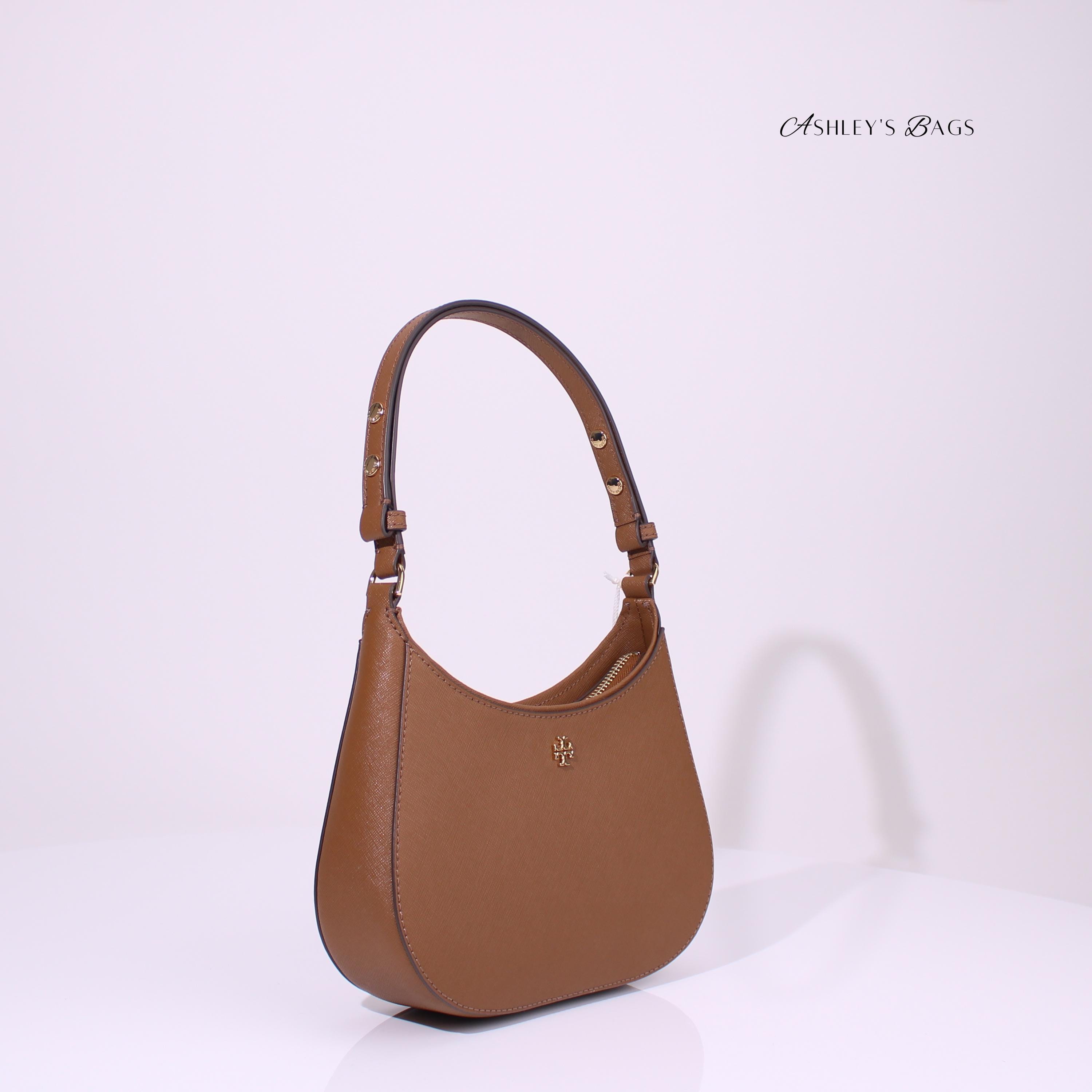 つ*め様 Saffiano Leather Shoulder Bag Tory Burch Emerson Saffiano Leather Shoulder Bag in Moose Brown - Etsy