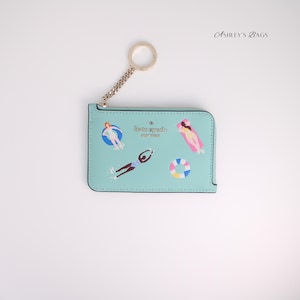Carteira porta-cartões Kate Spade Pool Float médio com zíper