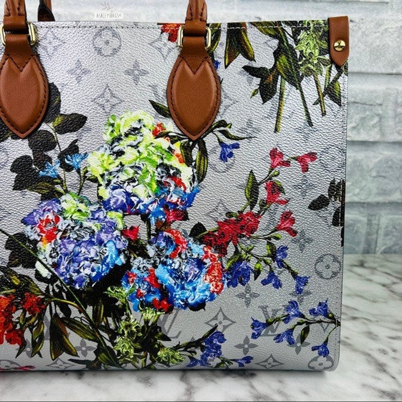 Louis Vuitton Limited Edition Garden Capsule Silver Floral Monogram OnTheGo MM image 5