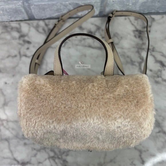 Kate Spade Leila Medium Flap Backpack Faux Shearling in  display picture 1