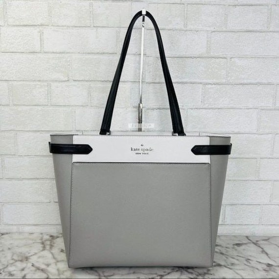 Kate Spade Staci Colorblock Large Laptop Tote Nimbus Grey White Multi