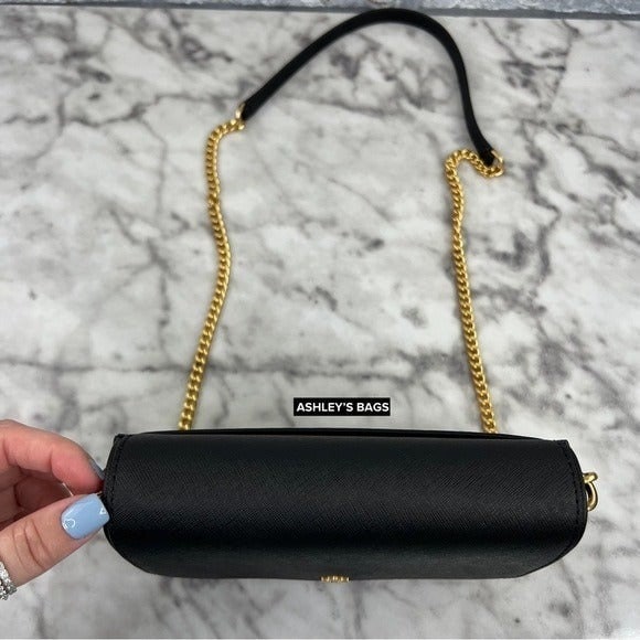 美品 トリーバーチ エマーソン ショルダーバッグ ウォレット クロスボディ 黒 トリーバーチ スマホショルダー TORY BURCH レザー エマーソン