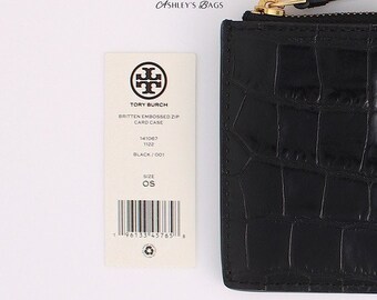 小物 BRITTEN ZIP CARD  CASE Amazon.com: Tory Burch Women's Britten Embossed Zip Card