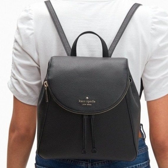 Kate Spade Leila Medium Flap Backpack Black Handbags Purses