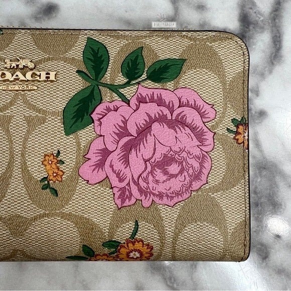 Coach Rose Prairie Signature GroBe Akkordeon ReiBverschluss Geldborse Etsy