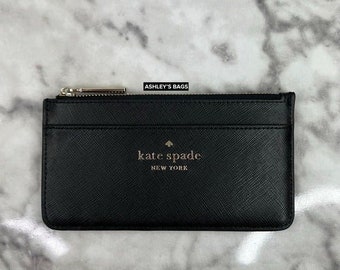 Kate Spade Staci Large Slim Bifold Card Holder Wallet In Black