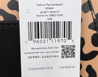 Kate Spade Graphic Leopard Print Adel Backpack New Kate Spade Adel Leopard Print Medium Flap Backpack  main image 2