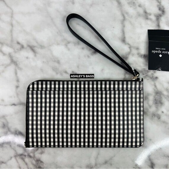 Kate Spade Lucy Jazzy Gingham Print Medium L-zip … - image 4