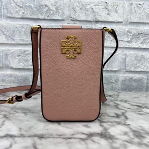 Tory Burch Britten Phone Crossbody In Light Meadowsweet Pink