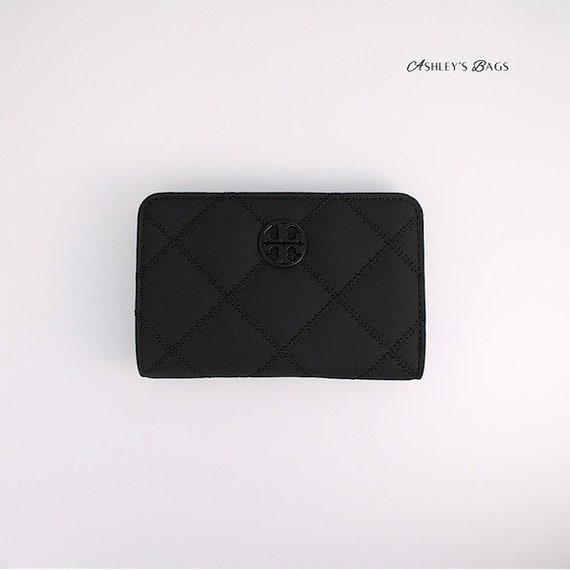 Tory Burch Willa Quilted Matte Medium Wallet in Black - Etsy