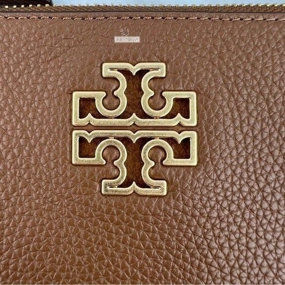 Tory Burch Britten Large Zip Pouch in Moose Brown Etsy UK