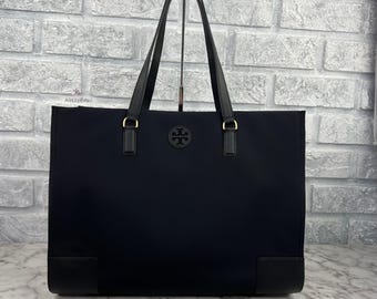 Tory Burch Large Ella Nylon Tote In Black