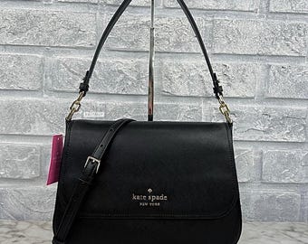 Kate Spade Black Leather Shoulder Bag Front Bow Vintage Black Top Handle Large Purse Everyday Casual Handbag Large Black Purse Etsy