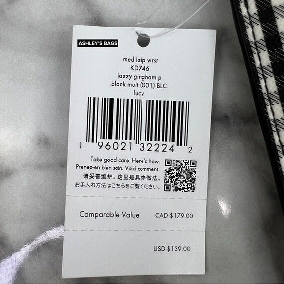 Kate Spade Lucy Jazzy Gingham Print Medium L-zip … - image 7