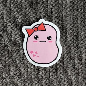 Cute Potato Girl Sticker - Vinyl, Waterproof - Cute, Kawaii Pink Potato - Glossy Sticker - Water Bottles, Laptop Decal, iPad, Binder