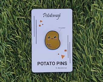 Happy Potato Pin - Cute, Kawaii Brown Potato with Smile - Enamel Pin - Great Gift