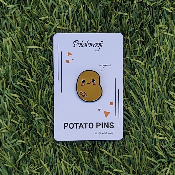 Happy Potato Pin - Cute, Kawaii Brown Potato with Smile - Enamel Pin - Great Gift