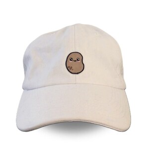 Cappello da papà con patata - Cappellino da baseball bianco con una patata marrone allegra e carina con un sorriso - Cappello da papà morbido regolabile - Ottimo regalo