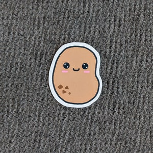Happy Potato Sticker - Vinyl, Waterproof - Cute, Kawaii Brown Potato with Smile - Glossy Sticker - Water Bottles, Laptop Decal, iPad, Binder