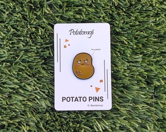 Disapproving Potato Pin - Disappointed Brown Potato with Frown Look of Disapproval - Enamel Pin - Great Gift