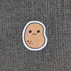 Cute Potato Sticker - Vinyl, Waterproof - Cute, Kawaii Brown Potato - Glossy Sticker - Water Bottles, Laptop Decal, iPad, Binder