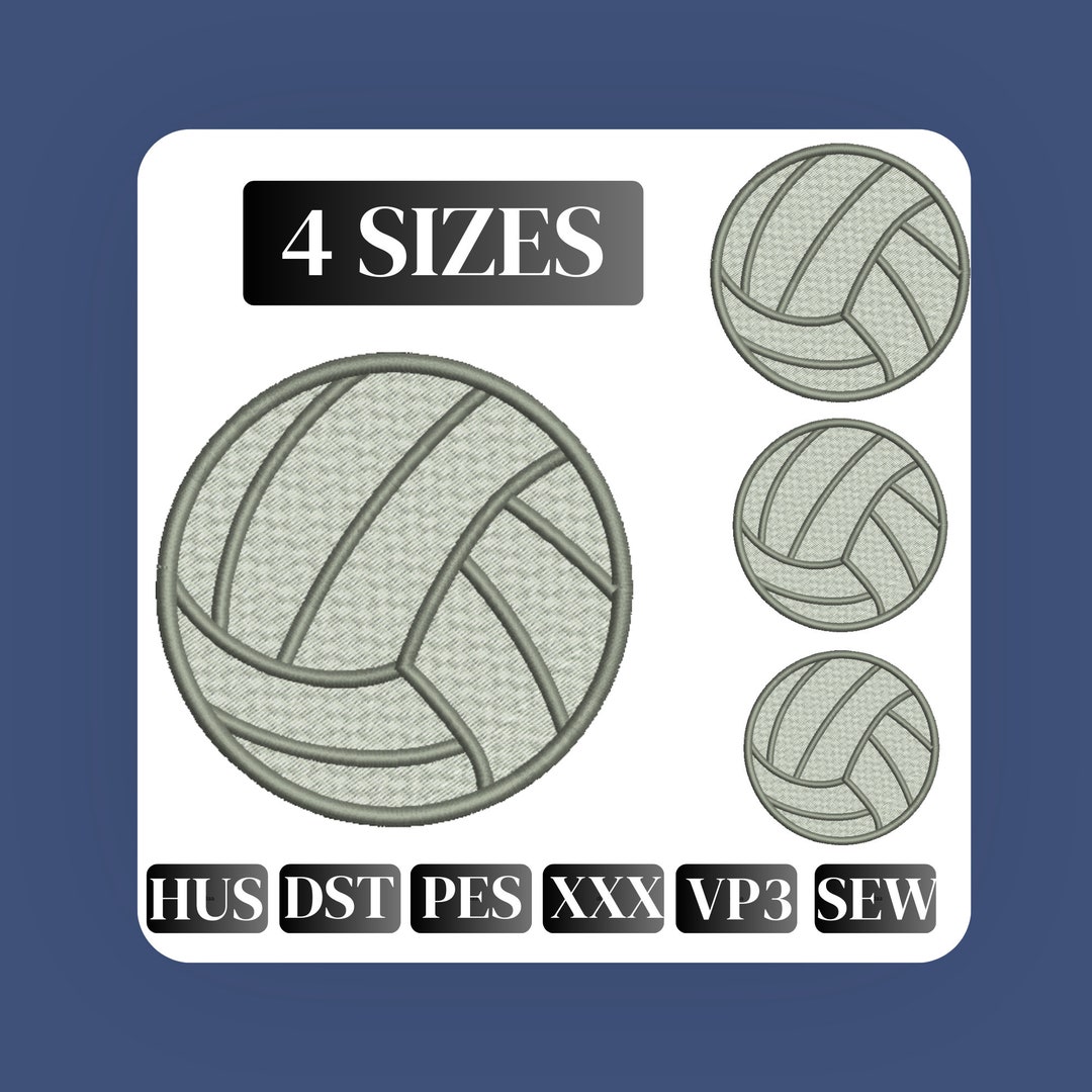 Volleyball Embroidery Design Volleyball Fill Embroidery Etsy