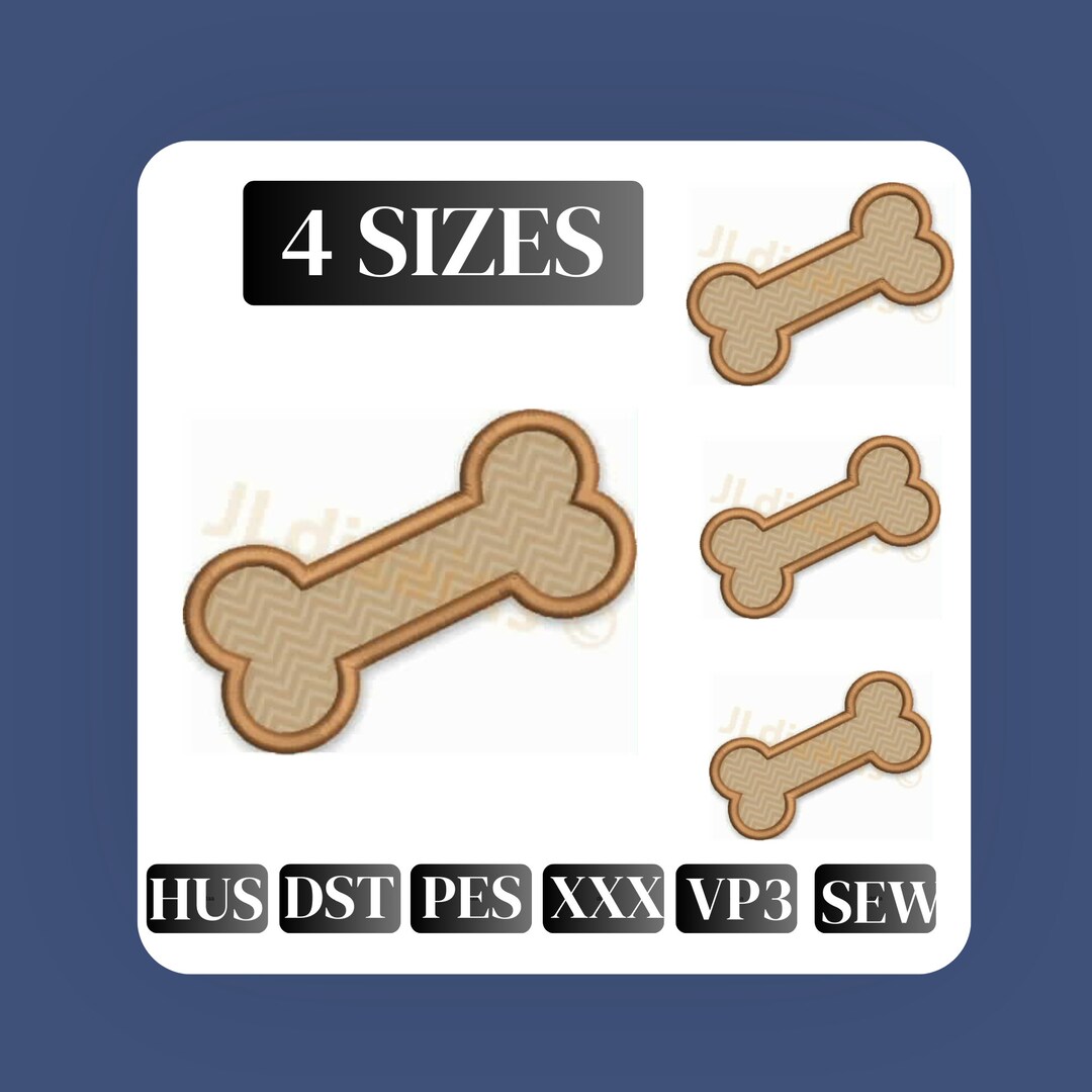 Dog Bone Embroidery Design Dog Bone Applique Embroidery Mini Etsy