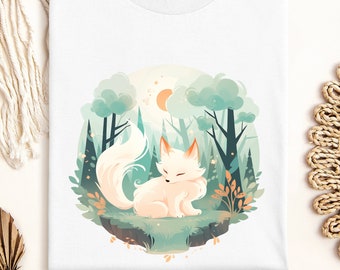 Forest Fox Spirit Shirt, Eco-Friendly Unisex Casual Shirt