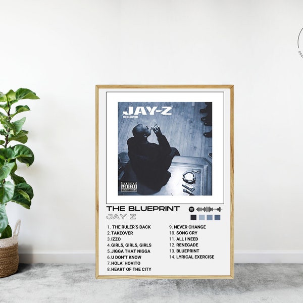 Jay Z Poster| Jay Z Album Poster| The Blueprint Album Poster| Rapper Poster| Rapper Wall Art| Hip Hop Wall Poster| Music Wall Poster