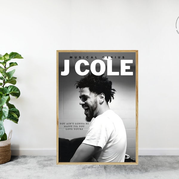 J Cole Poster| Rapper Poster| Rapper Wall Art| J Cole Wall Art| Cole World Poster| Digital Rapper Poster| Music Poster