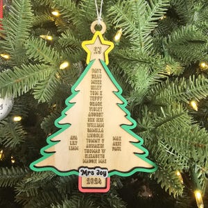 先生向けのパーソナライズされたクリスマスオーナメント | 先生へのギフト | クリスマスツリーのオーナメント | 先生 | 先生用オーナメント | 先生へのクラスギフト。