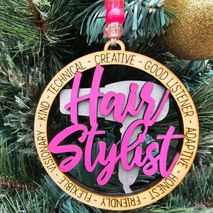 Hairdresser Christmas Ornament |Hair Stylist Christmas ornament | Christmas tree Ornament