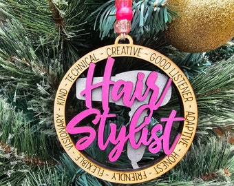 Hairdresser Christmas Ornament |Hair Stylist Christmas ornament | Christmas tree Ornament