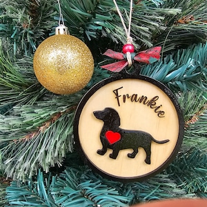 Dachshund Personalised Christmas ornament | Dachshund Ornament | Personalised Pet Ornament| Pet memorial ornament | Dog Ornament