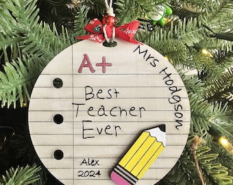 Teacher Personalised Christmas ornament | Teacher gift | Christmas tree Ornament | Teacher | Ornament for teacher