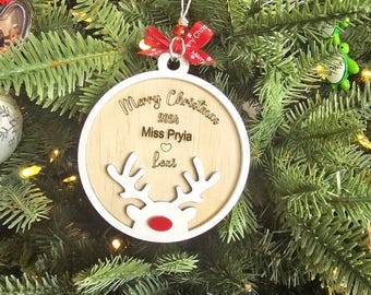 Teacher gift Ornament | Personalised Family Ornament | Christmas tree Ornament | Baby&#39;s First Christmas ornament | My First Christmas