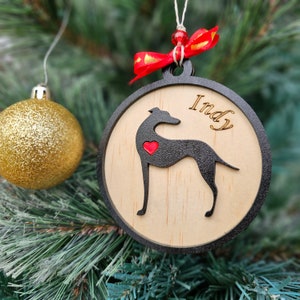 Greyhound Personalised Christmas ornament | Personalised Pet Ornament| Pet memorial ornament | Dog Ornament | Greyhound Memorial