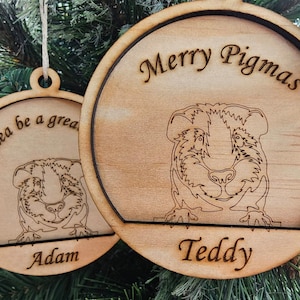 Guinea Pig Christmas Decoration | Personalised Family Pet Ornament| Christmas tree decoration| Pet ornament | Laser Cut