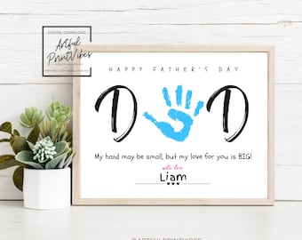 Father's Day Handprint Art: DIY Keepsake Gift (8.5x11 PDF, Instant Download)