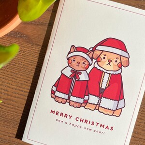 Carte de Noël de Mr & Mrs Paws | Papier cartonné | Festif | de voeux | Personnalisable
