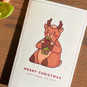 Rentier Weihnachtskarte | Karton | Festlich | Grußkarte | Personalisierbar