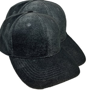 Two All Velcro like loop material Black baseball Original STKTZ! Caps that hook back patches loves to stick to.