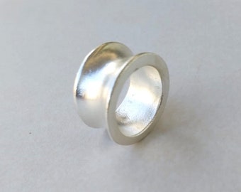 Wide 925 Silver channel Ring/ Tunnel ring/ Statement ring