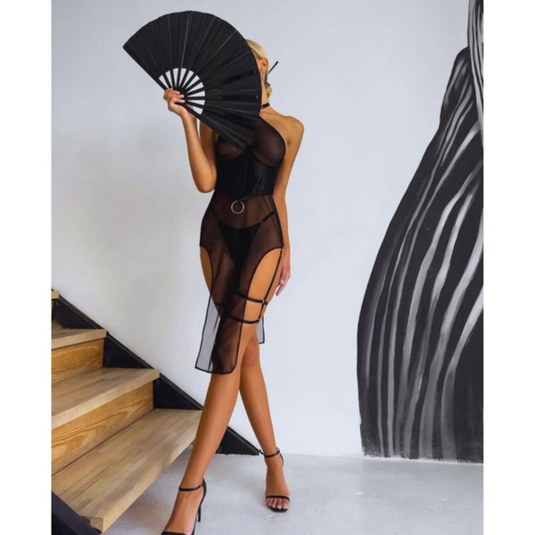 Kajira Transparent Lingerie Set with Dress