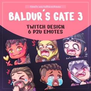 6x Baldur's Gate 3 EMOTE Bundle ◾ TWITCH / DISCORD ◾ Streamer Materialien