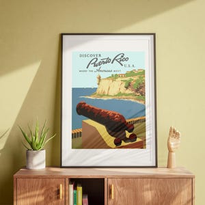 Discover Puerto Rico, Vintage Wall Art, Travel Poster, Retro Art DIGITAL DOWNLOAD
