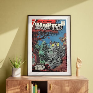 This Magazine is Haunted, Vintage Wall Art, Sports Fans, Comic Book Poster, Retro Art DIGITAL DOWNLOAD