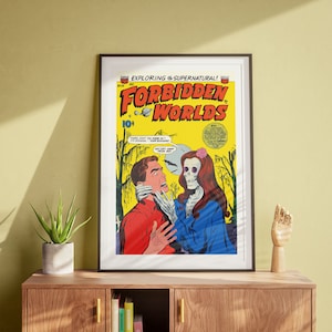 Forbidden Worlds, Comic Book Poster, Classic Horror, Vintage Wall Art, Retro Art DIGITAL DOWNLOAD