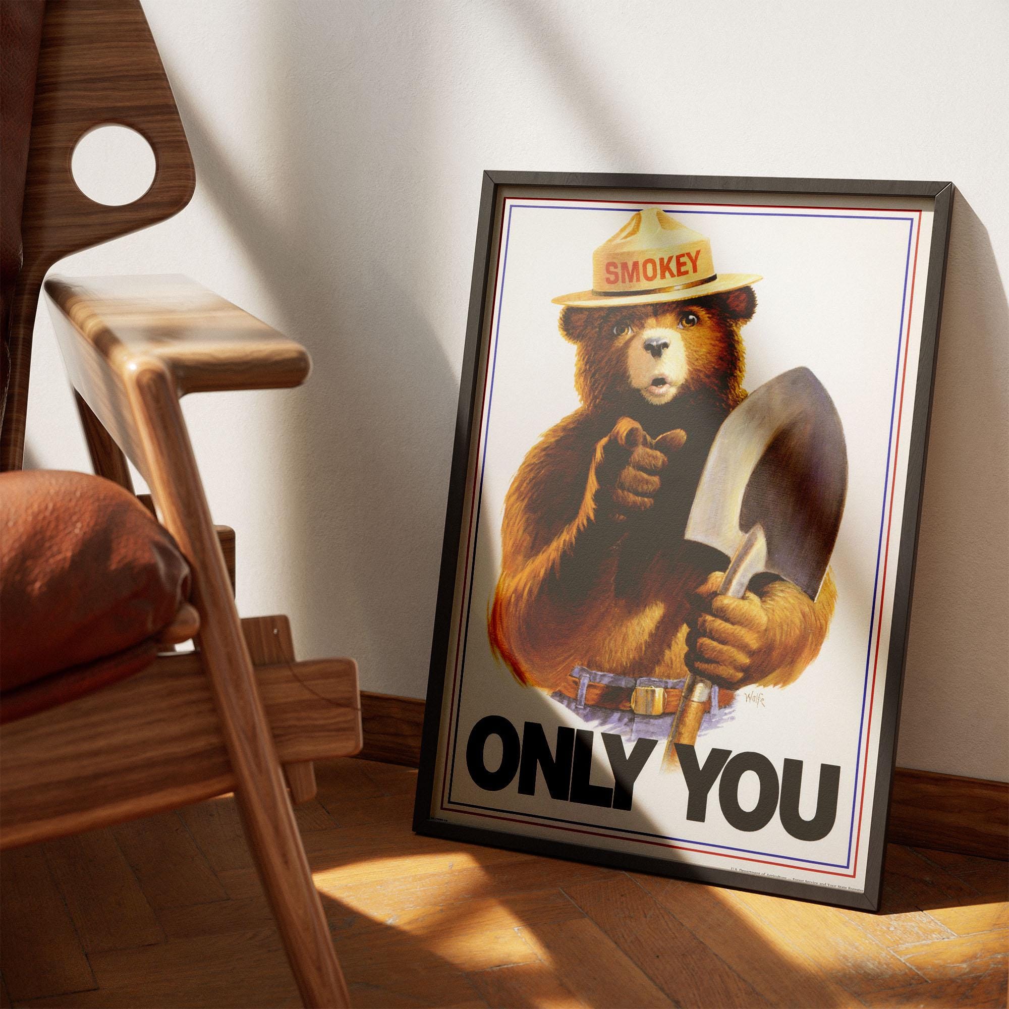 Smokey Bear 'Only You' Vintage Blechschild – 20,3 X 30,5 Cm, Aus Metall, Retro-Deko Für Bar, Café & Zuhause
