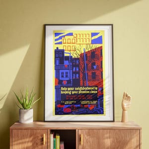 Gardez un quartier propre, art mural vintage, art new-yorkais, affiche PSA, art rétro TÉLÉCHARGEMENT NUMÉRIQUE